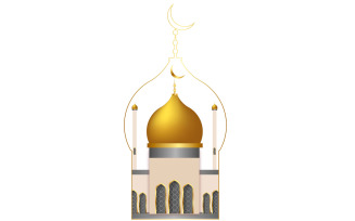 Eid mubarak background with mosque designs vector