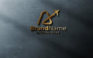 Logo Letter A for Airplane Icon Monogram