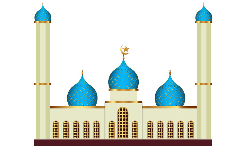 mosque design vector eid mubarak background Illustration