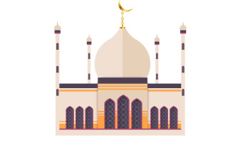 vector eid mubarak background with mosque design concept