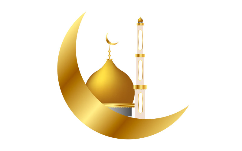 vector eid mubarak background with mosque design idea Illustration