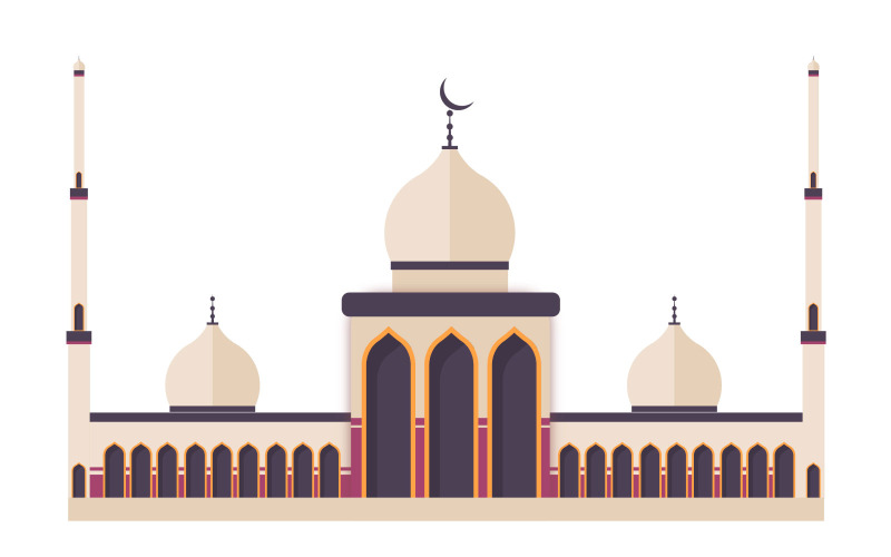 Vector eid mubarak background with mosque design Illustration