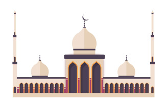 Vector eid mubarak background with mosque design