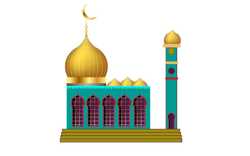 vector eid mubarak background with mosque designs Illustration