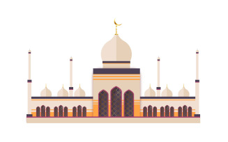 Vector eid mubarak background with mosque
