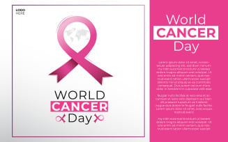 World Cancer Day with Gradient Awareness Ribbon