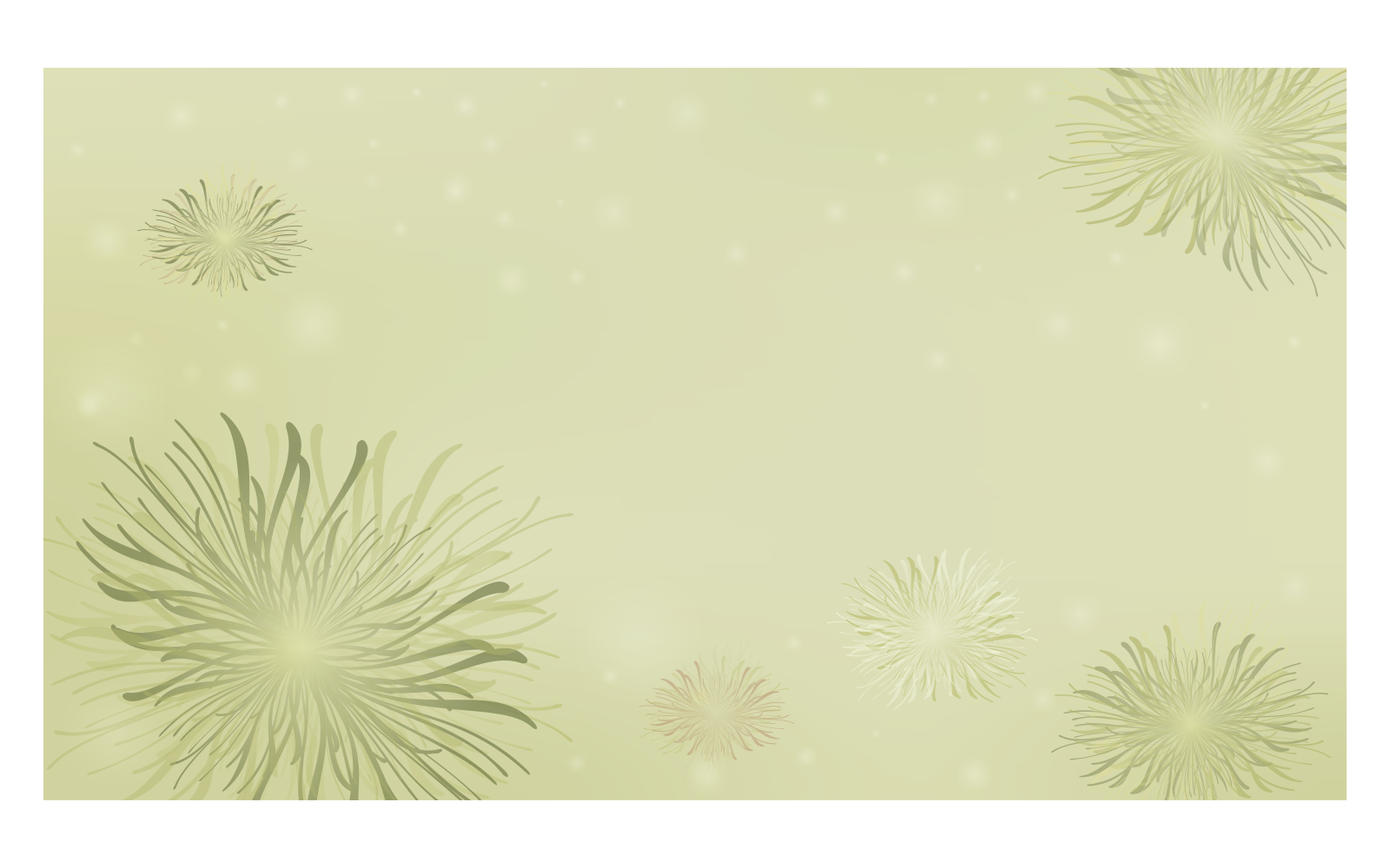 Background Image in Olive Color Scheme with Flowers and Sparks