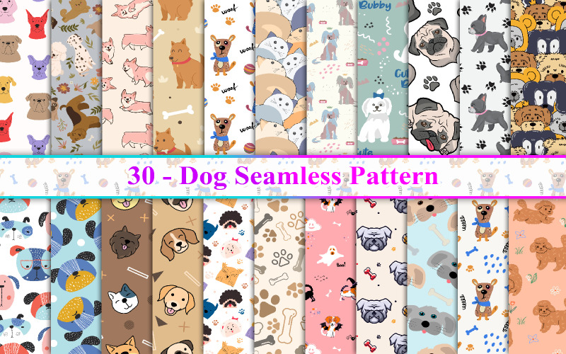 Dog Seamless Pattern, Dog Pattern, Dog Digital paper