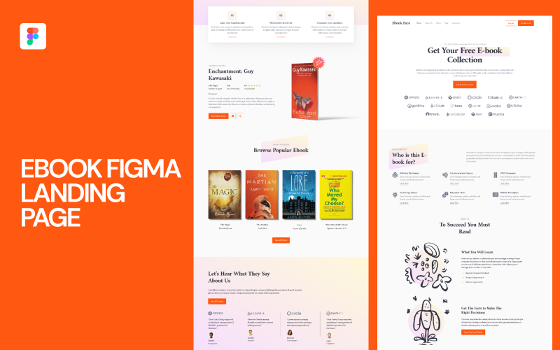 Ebook Figma Landing Page Template UI Element