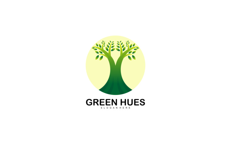 Green Hues Gradient Colorful Logo Logo Template