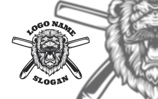 Lion Barber Graphic Logo Design