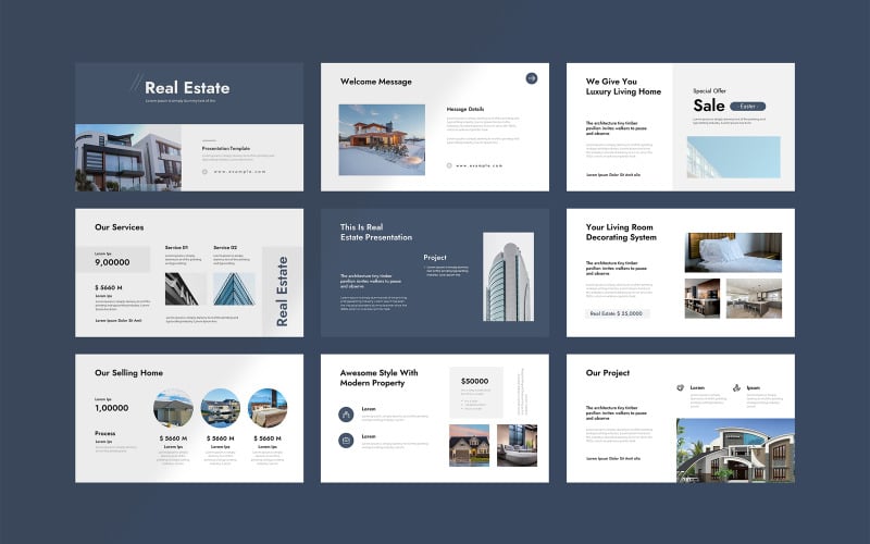 Real Estate Powerpoint Layout PowerPoint Template