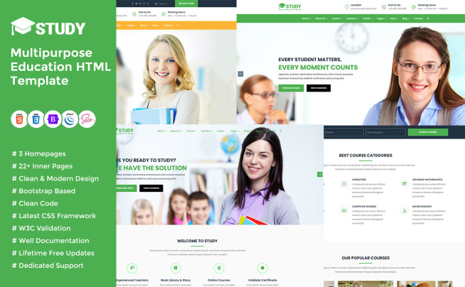 HTML Website Templates for Education Websites 📘 Monster ONE