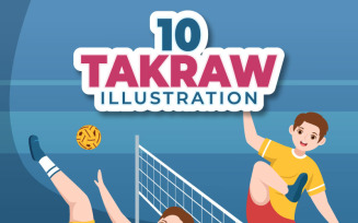 10 Takraw Sports Illustration