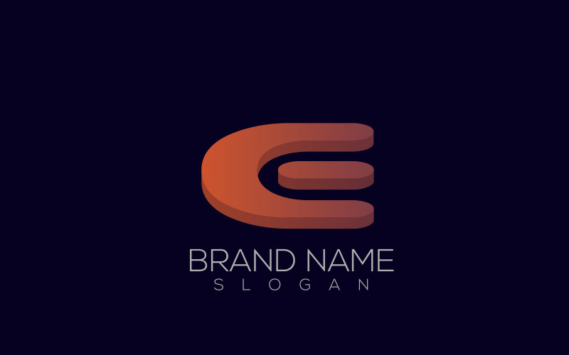 3D E Logo Vector | Premium 3D E Letter Logo Design Logo Template