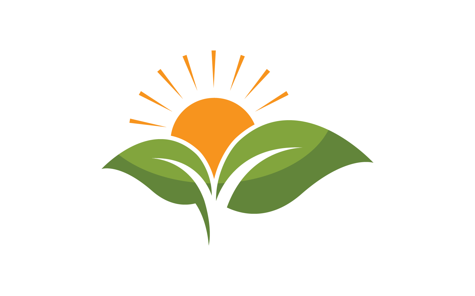 Foglia verde illustrazione natura logo design