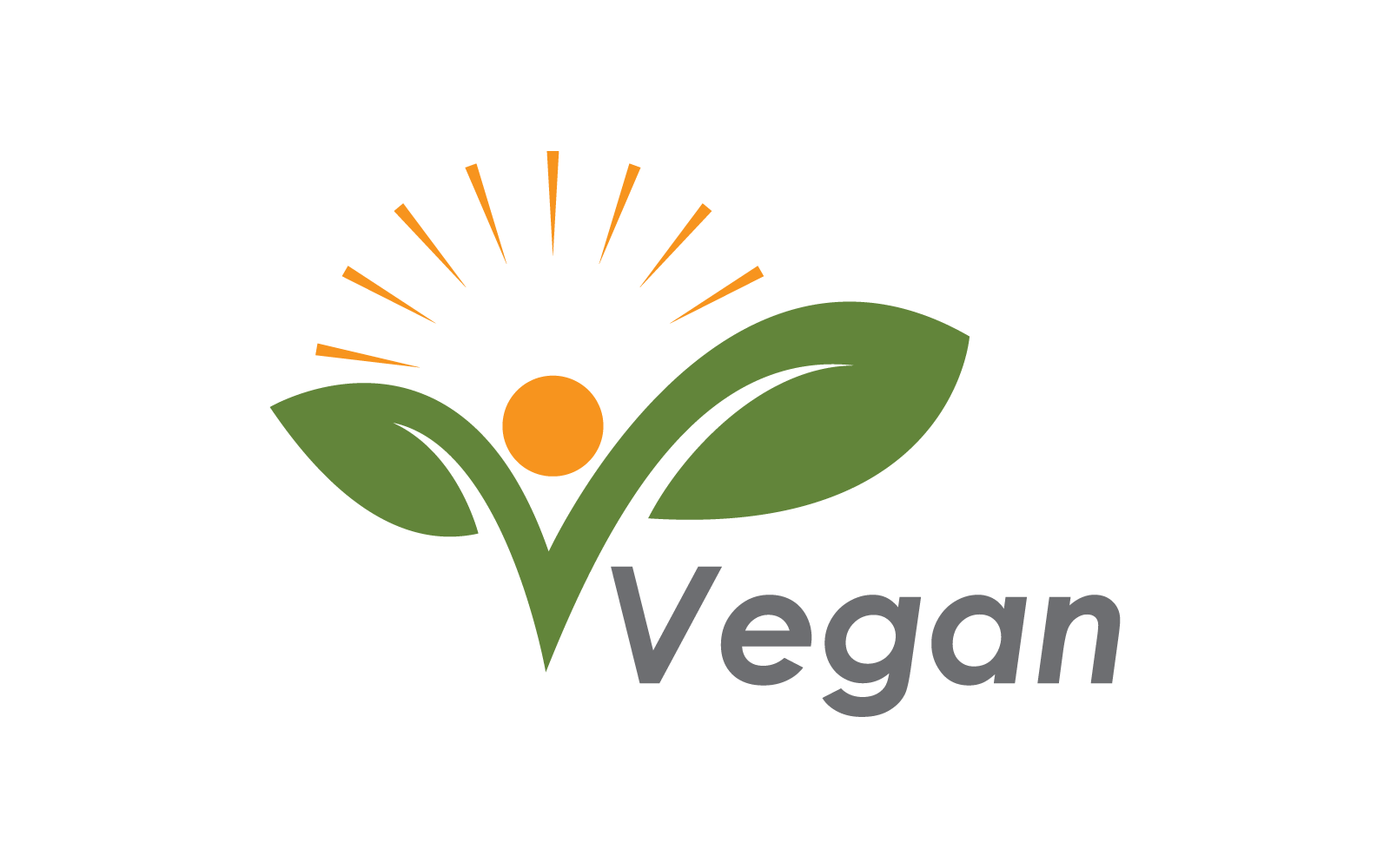 Yeşil yaprak illüstrasyon logosu düz tasarımı