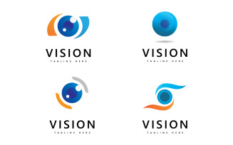 Abstract Eye Logo Letter, vision eye symbol vector template design V10