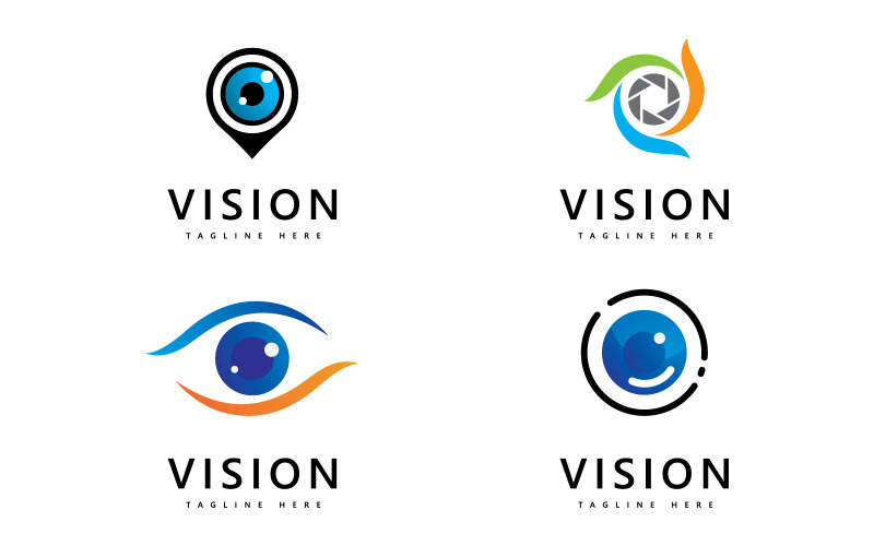 Abstract Eye Logo Letter, vision eye symbol vector template design V9 Logo Template