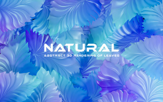 Blue Leaves Natural 3D Background