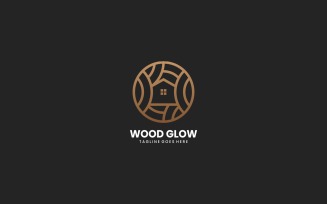 Button Wood Line Art Logo
