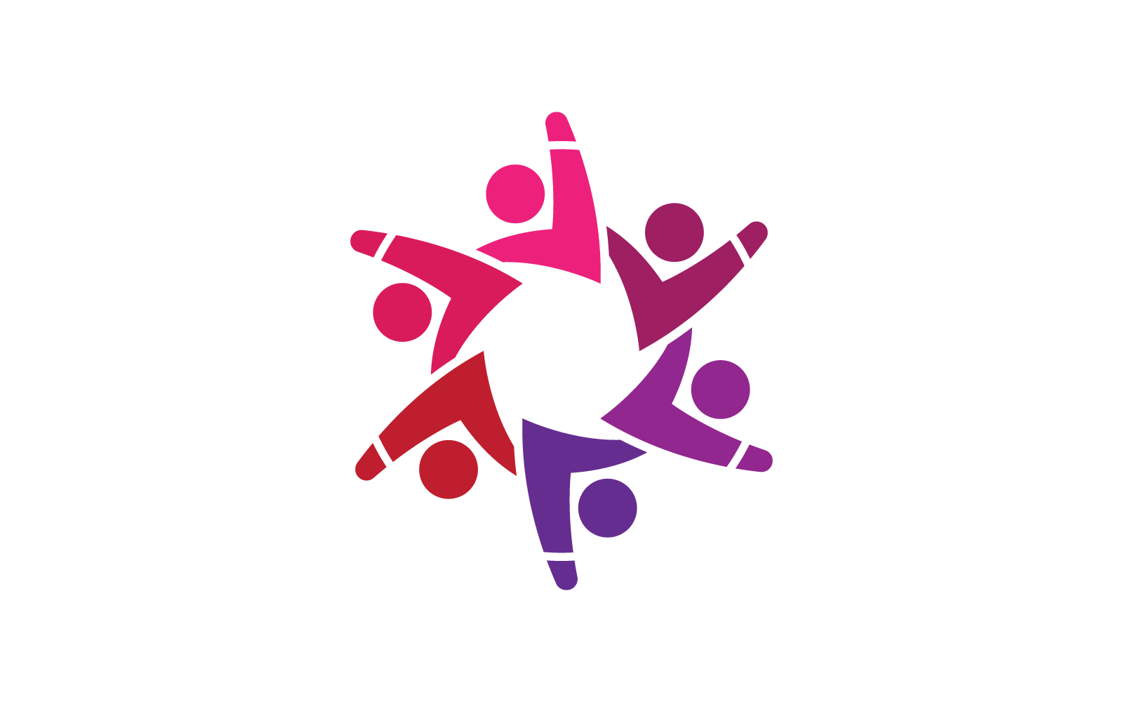 Design plat de logo communautaire, réseau et social