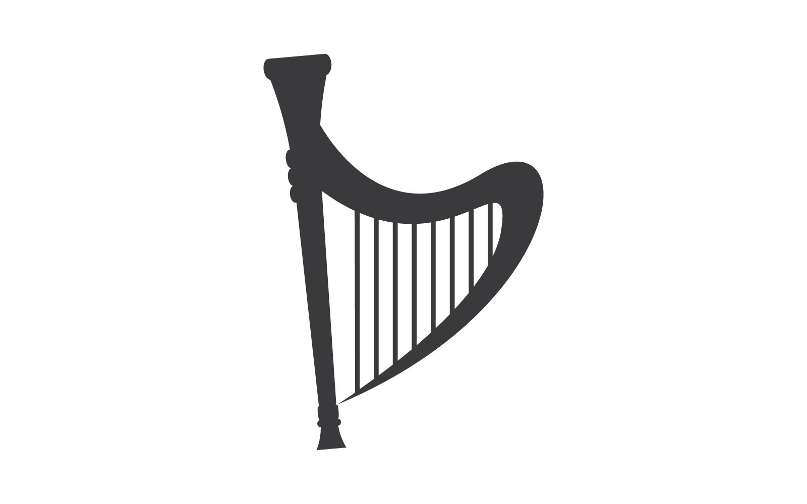 Harp illustration logo vector design template