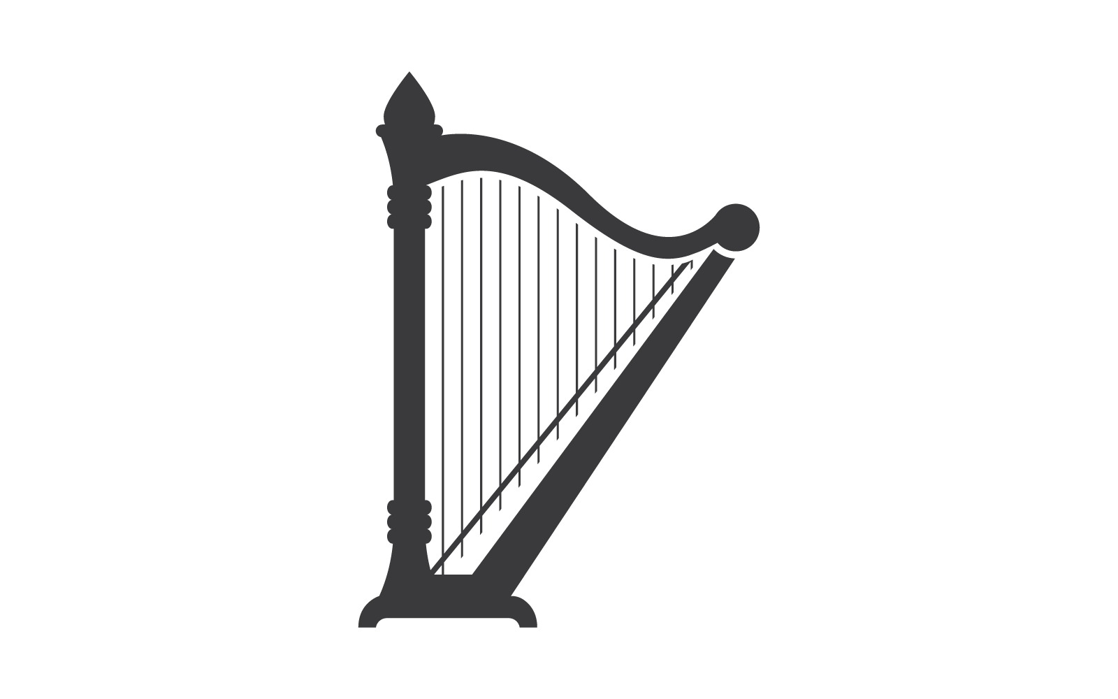 Harp illustration logo vector flat design