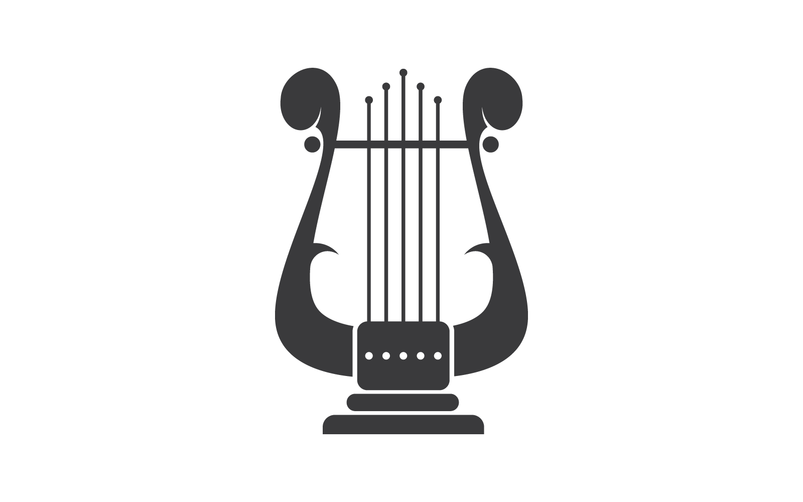 Harp isolated on white background illustration logo vector design Logo Template