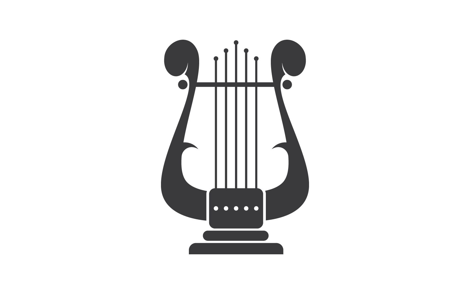 Harpa isolerad på vit bakgrund illustration logotyp vektordesign