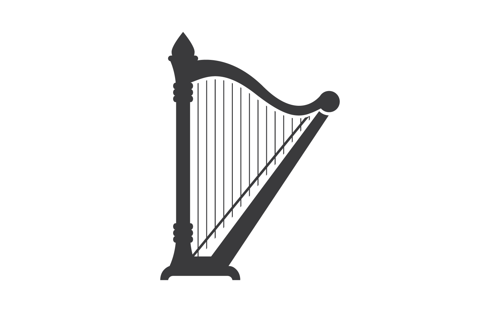 Harpe illustration logo vector design plat