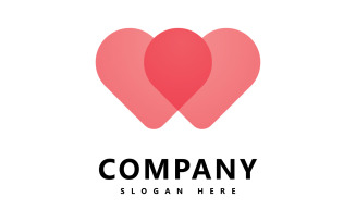Heart logo template Love logo icon vector design V2