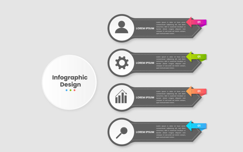 infographic design with circle for business template. Vector 3 steps concept Illustration