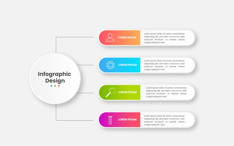 infographic design with circle for business template. Vector 3 steps Illustration