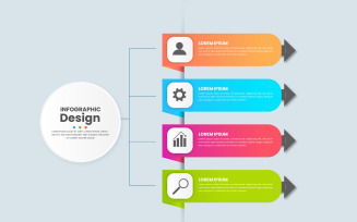 infographic design with circle for business template. Vector 4 steps