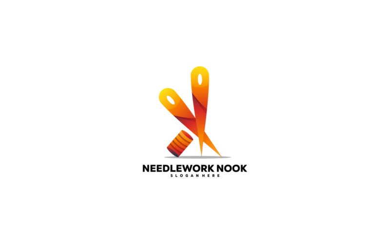 Needlework Gradient Logo Style Logo Template