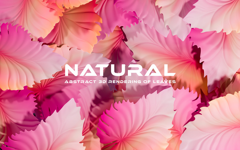 Pink Leaves Natural 3D Background