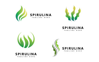 spirulina Logo icon. organic healthy food V5