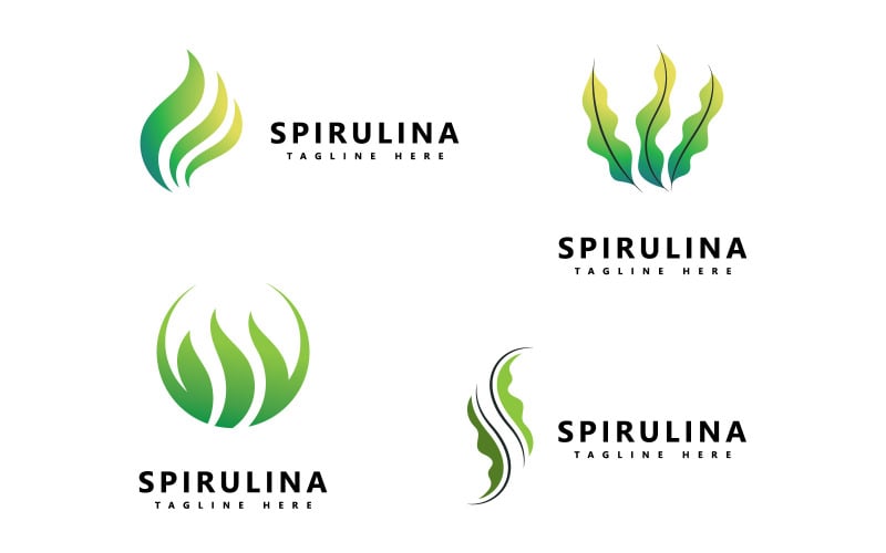 spirulina Logo icon. organic healthy food V5 Logo Template