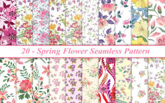 Spring Flower Seamless Pattern, Spring Seamless Pattern