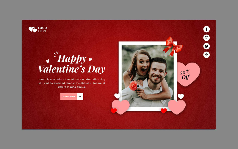 Free Valentines Day Web Banner Template Social Media