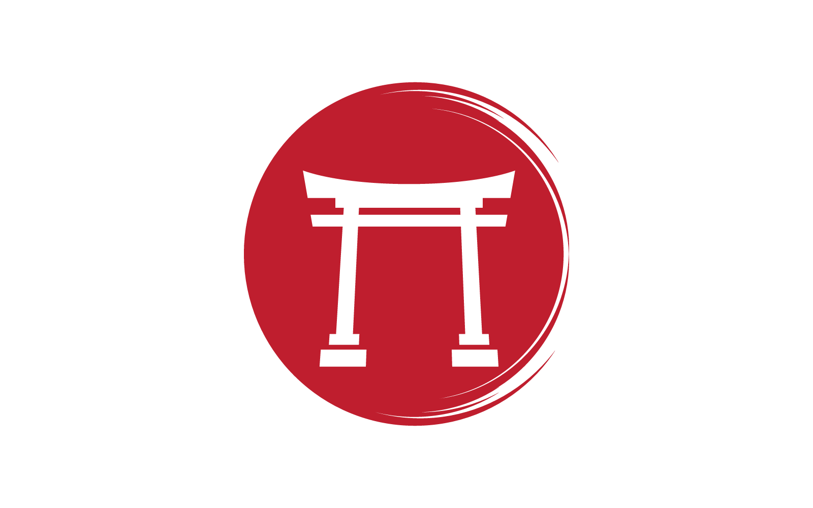 Kırmızı Torii kapısı illüstrasyon logo vektörü düz tasarımı