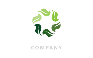 Logos of green Tree leaf nature vector V17