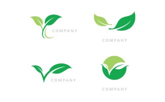 Logos of green Tree leaf nature vector V18