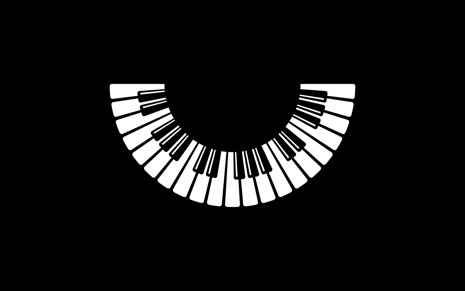 Pianoforte su sfondo nero illustrazione vettoriale modello di design piatto