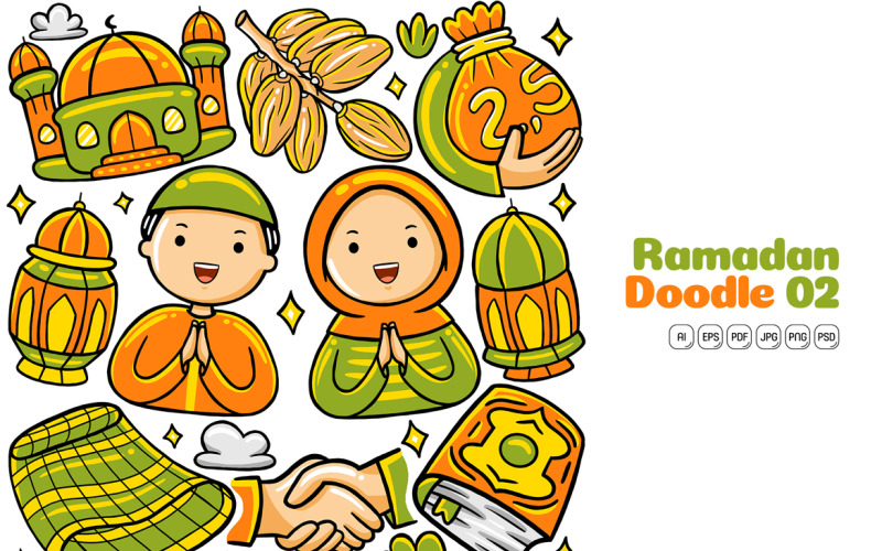Ramadan Doodle Vector Pack #02 Vector Graphic