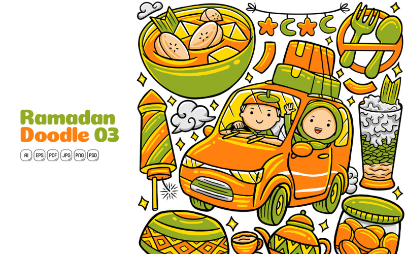 Ramadan Doodle Vector Pack #03 Vector Graphic