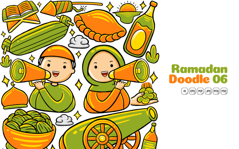 Ramadan Doodle Vector Pack #06 Vector Graphic