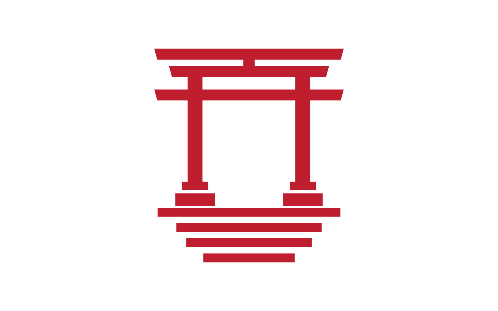 Red Torii gate illustration logo vector design template
