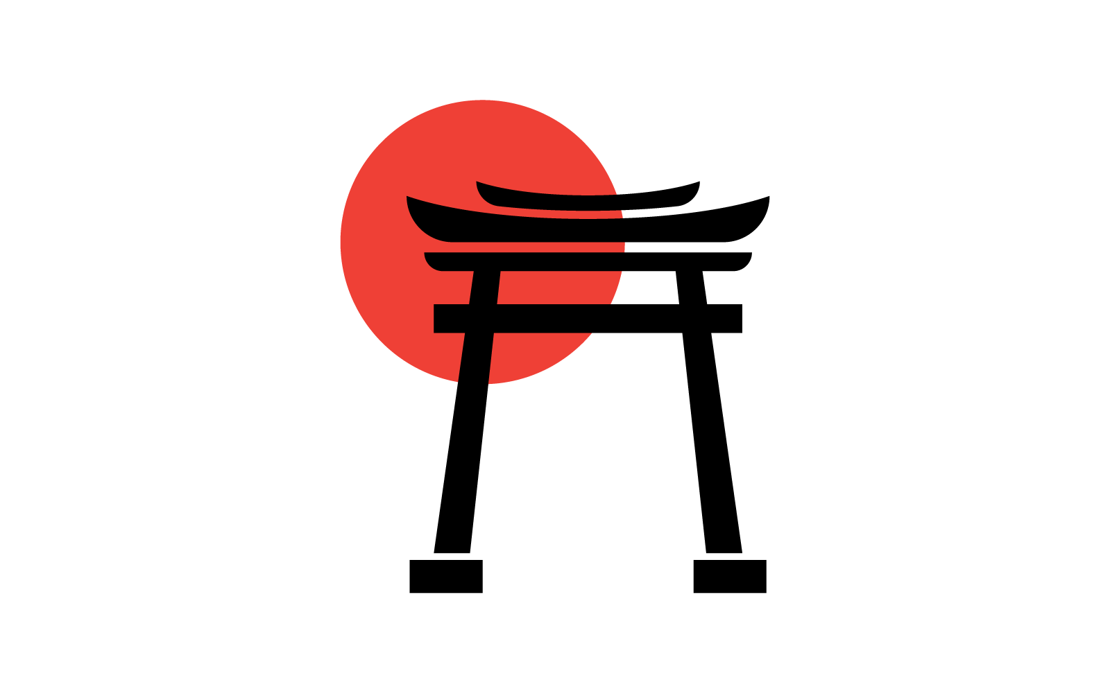 Red Torii gate illustration logo vector design